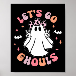 Affiche Halloween Go Ghouls Ghost Retro Costume femme