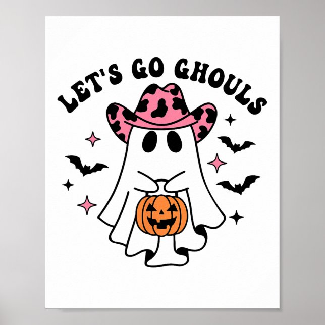 Affiche Halloween Go Ghouls Ghost Retro Costume femme (Devant)