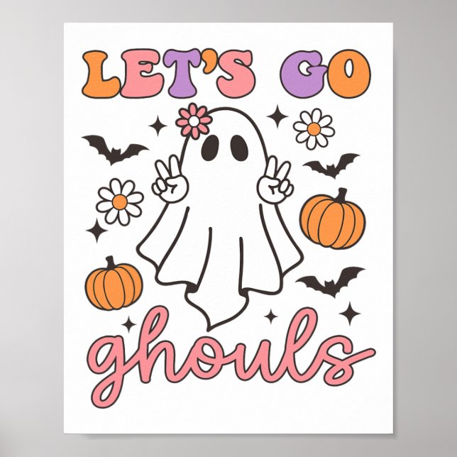 Affiche Halloween Go Ghouls Ghost Retro Costume femme (Devant)