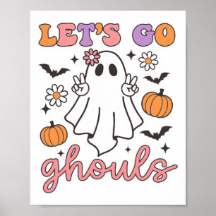 Affiche Halloween Go Ghouls Ghost Retro Costume femme