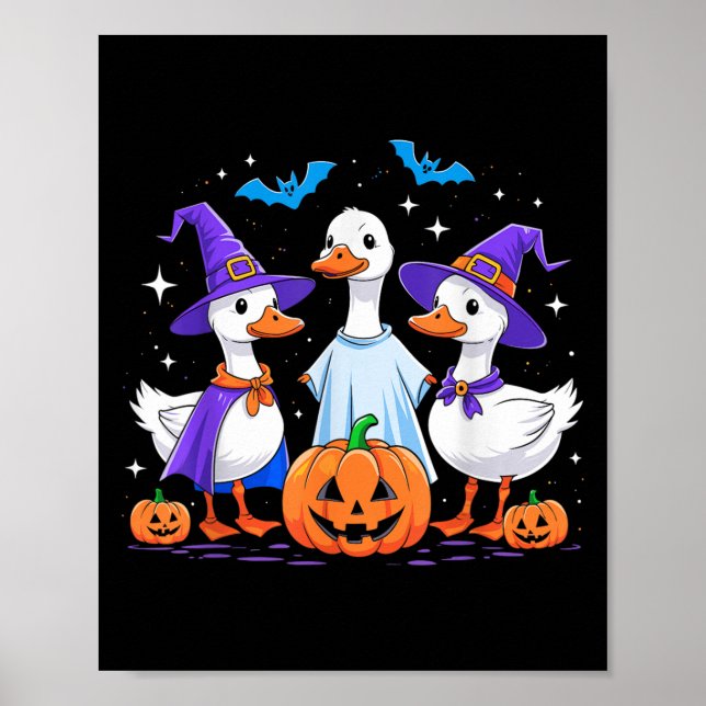 Affiche Halloween Goose Ghost Pumpkin Witch Costume Soky F (Devant)