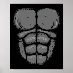 Affiche Halloween Gorilla Singe Belly Costume poitrine Hom