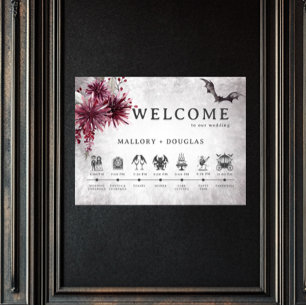 Affiche Halloween gothique noir et bordeaux Ordre des évén