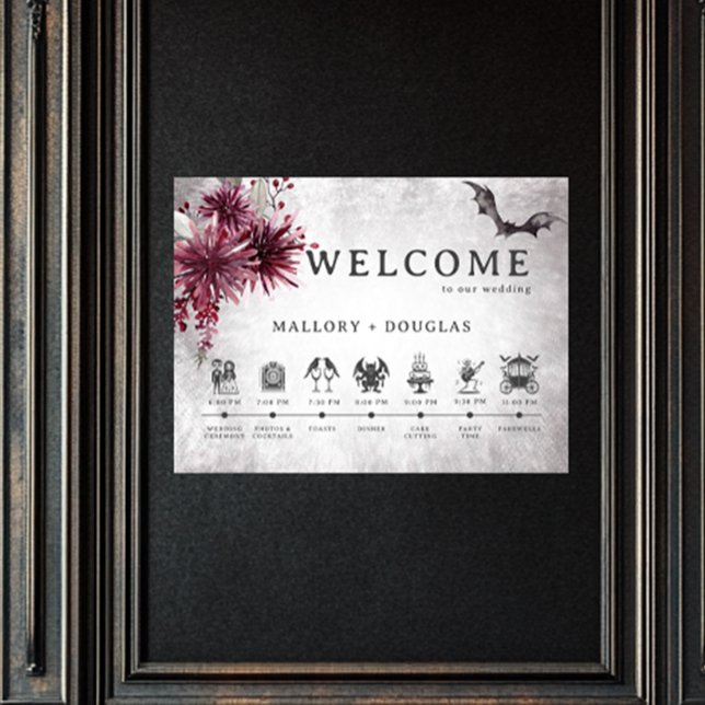 Affiche Halloween gothique noir et bordeaux Ordre des évén (Créateur téléchargé)