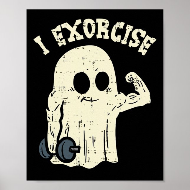 Affiche Halloween Gym Ghost I Exorcize Fun Entraînement Co (Devant)