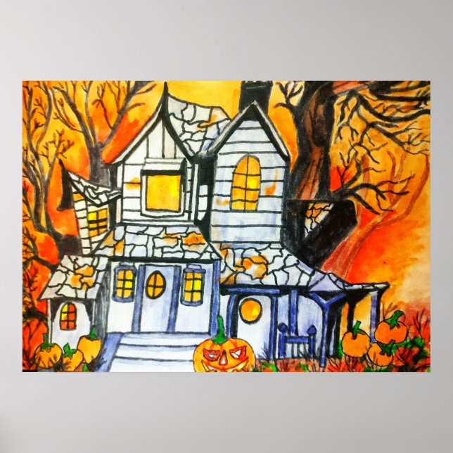 AFFICHE HALLOWEEN HAUNTED HOUSE (Devant)