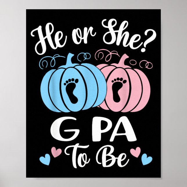 Affiche Halloween He Or She G Pa To Be Pumpkin Gender Reve (Devant)
