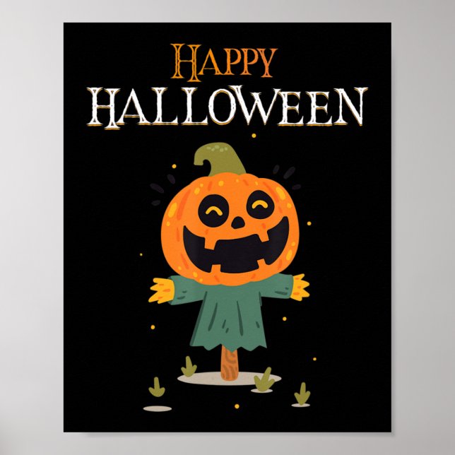 Affiche Halloween heureux citrouille (Devant)