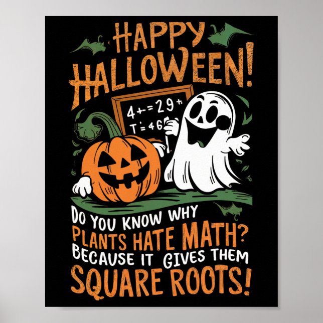 Affiche Halloween heureux - Math Professeur scientifique F (Devant)