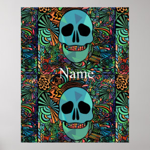 Affiche Halloween Hippie Skull Thunder_cove