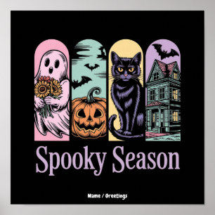 Affiche Halloween Horreur Vintage Saison Effrayante Mignon