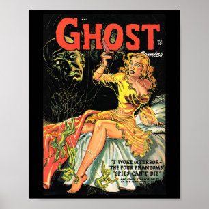 Affiche Halloween Horror Vintage Ghost Comic Book Retro Sc