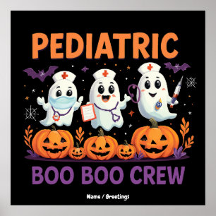 Affiche Halloween infirmière pédiatrique Boo Boo Crew Funn