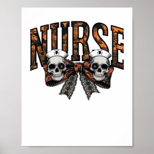 Affiche Halloween Infirmière Scary Coquette Bow Classic T-