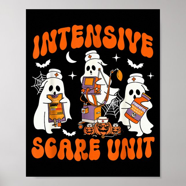 Affiche Halloween Intensive Care E Unit Ghost Nurse Icu Nu (Devant)