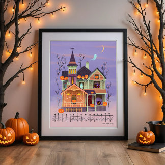 Affiche Halloween Jack-o'-lantern House Art