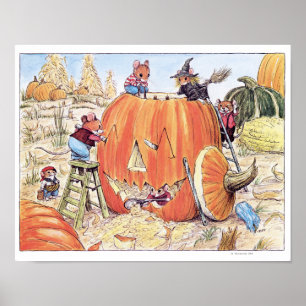 Affiche Halloween Jack o' Lantern Mice Imprimer