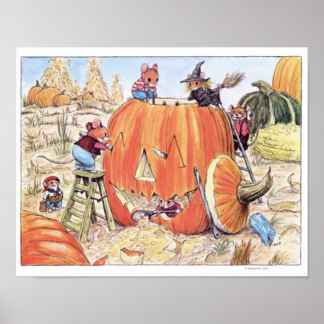 Affiche Halloween Jack o' Lantern Mice Imprimer (Devant)
