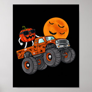 Affiche Halloween Jack-o'-lantern Monster Truck Toddler Bo