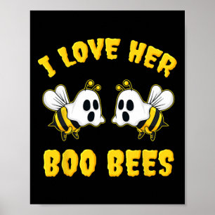 Affiche Halloween J'Aime Son Boo Bees Fun