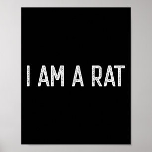 Affiche Halloween Je suis Rat Fun Rats amant I heart Rat