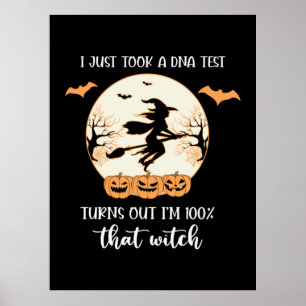 Affiche Halloween Je Viens De Faire Un Test D'ADN Annivers