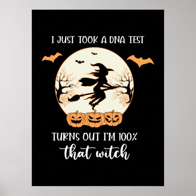 Affiche Halloween Je Viens De Faire Un Test D'ADN Annivers (Devant)