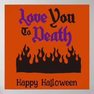 Affiche Halloween jolie Flamme noire Whimsical Whimsical