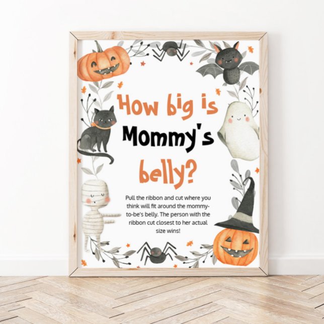 Affiche Halloween la taille de maman's Belly Shower jeu (Créateur téléchargé)