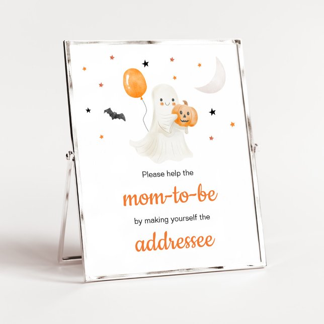 Affiche Halloween Little Boo Baby shower Enveloppe Station (A Little Boo Baby Shower Envelope Station Sign)