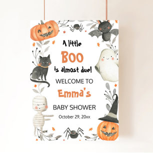 Affiche Halloween  Little Boo Baby Shower Welcome Sign