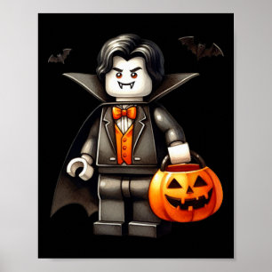 Affiche Halloween Maître Constructeur Vampire Enfants Bâti