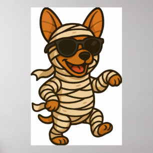 Affiche Halloween maman chien clipart PNG, mignonette chio