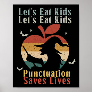 Affiche Halloween Mangeons les enfants Funny anglais frais