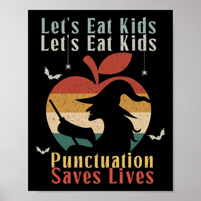 Affiche Halloween Mangeons les enfants Funny anglais frais (Devant)
