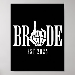 Affiche Halloween Mariage mariée Groom Skeleton Chelorette