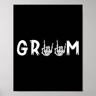 Affiche Halloween mariée Mariage Groom Skeleton jusqu'à la