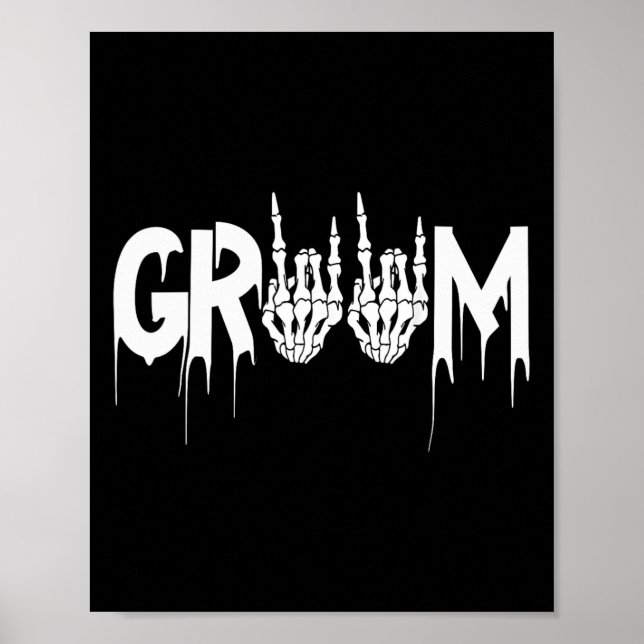 Affiche Halloween mariée Mariage Groom Skeleton jusqu'à la (Devant)
