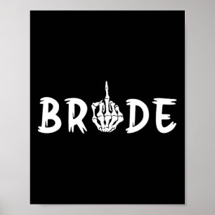 Affiche Halloween mariée Mariage Groom Skeleton jusqu'à la