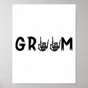Affiche Halloween mariée Mariage Groom Skeleton jusqu'à la