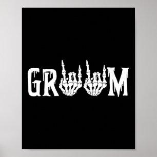 Affiche Halloween mariée Mariage Groom Skeleton jusqu'à la