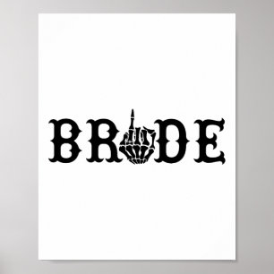 Affiche Halloween mariée Mariage Groom Skeleton jusqu'à la