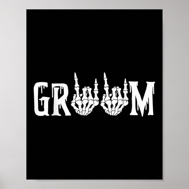 Affiche Halloween mariée Mariage Groom Skeleton jusqu'à la (Devant)