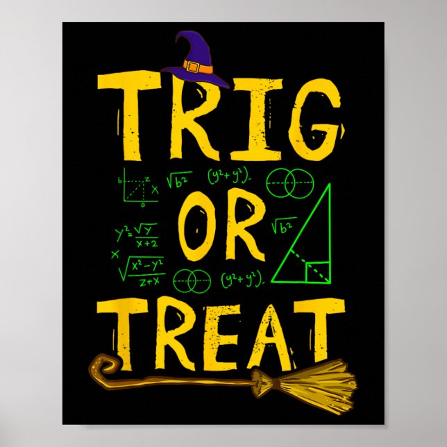 Affiche Halloween Math Enseignant Trier Ou Traiter Ecole É (Devant)