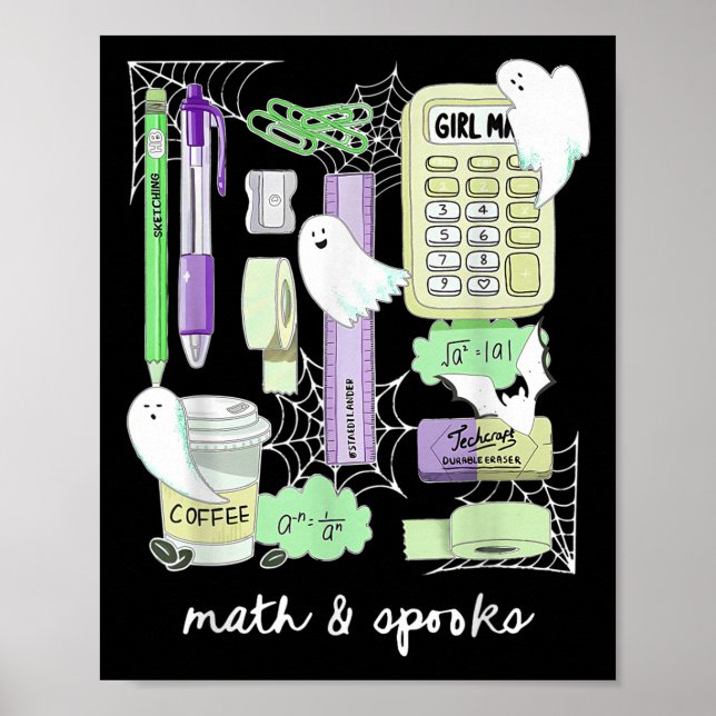 Affiche Halloween Math Teacher Ghosts Trig Or Treat Studen (Devant)