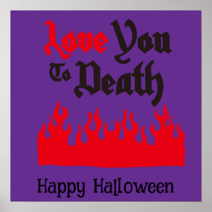 Affiche Halloween Mignonne drôle Whimsical flamme rouge