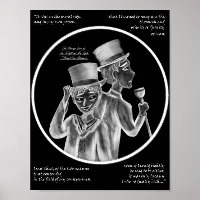 Affiche Halloween Mr. Hyde and Dr. Jekyll Gothic Art Print (Devant)