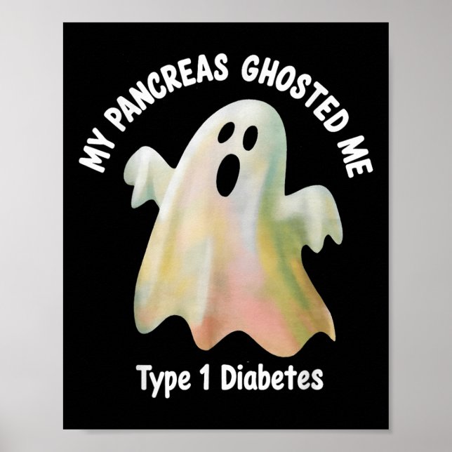 Affiche Halloween My Pancreas Ghosted Me Diabetes Boys &am (Devant)