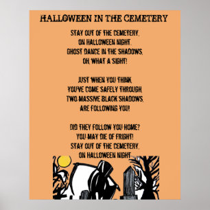 AFFICHE HALLOWEEN NIGHT IN THE CEMETERY