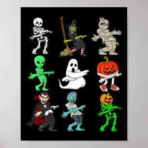 Affiche Halloween Orange Justice Monsters Skeleton Boys Gi